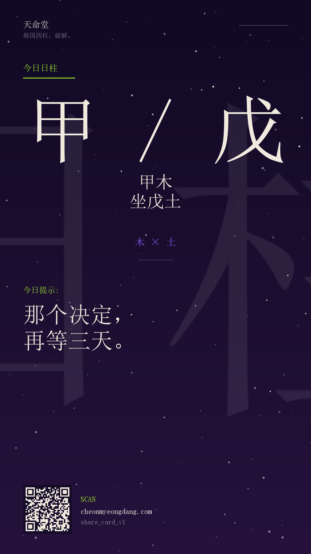 今日日柱卡片